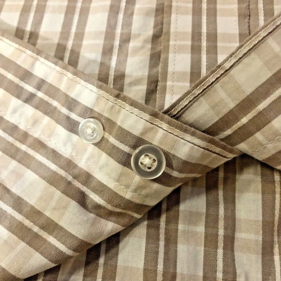Panhandle Slim Shirt Mens XXL Used Botton Down Brown Plaid - Picture 7 of 12